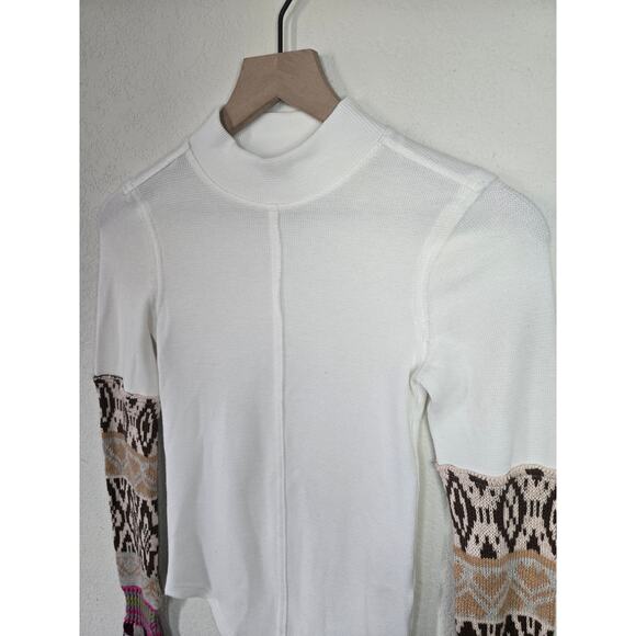 Free People We The Free Gorgeous Cuff Mock Neck Long Sleeve Top XS - Picture 6 of 9